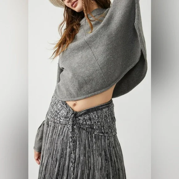 Free People XS Jamie Sweater Heather Wool Blend Gray NWoT $148 - Picture 1 of 12